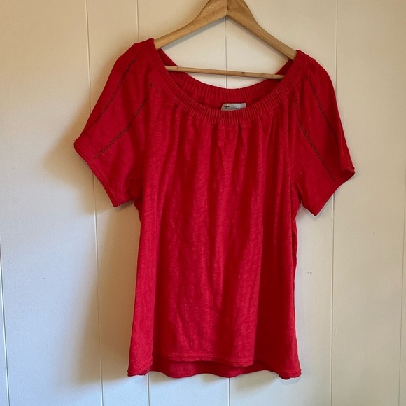 Saturday Sunday Anthropologie Felicia Off the Shoulder Red Orange Top Sz… - Picture 3 of 6